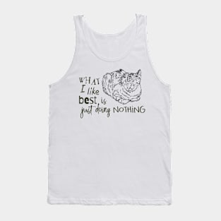 Cat Illustration with Text Tank Top